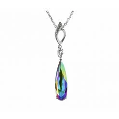 Indulgence Jewellery Rhodium Abstract Crystal Drop Necklace (INEC4059)