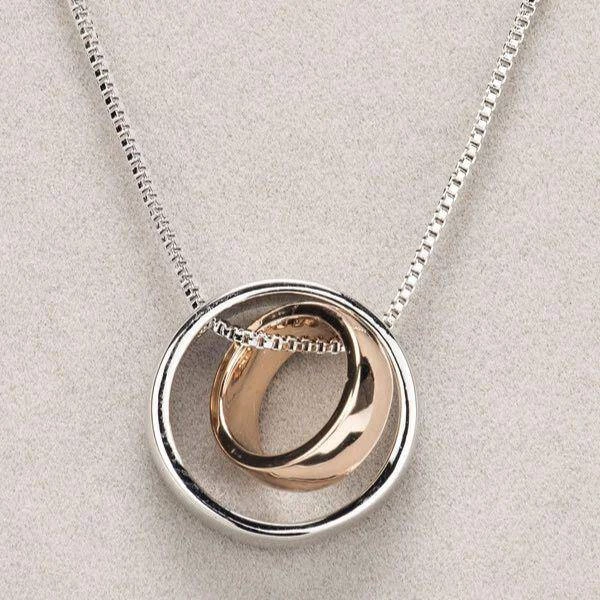 Giftworks Newgrange Living Silver & Rose Gold Ring Pendant 3 Giftworks Newgrange Living Silver & Rose Gold Ring Pendant