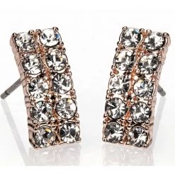 Giftworks ROSE GOLD DIAMANTE BAR EARRINGS