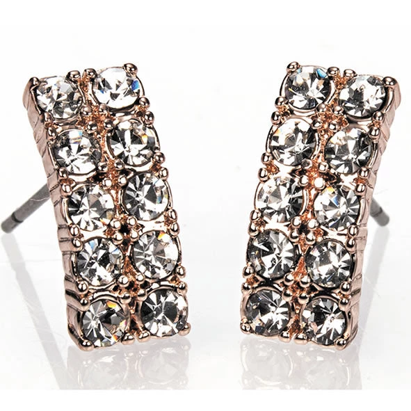 Giftworks ROSE GOLD DIAMANTE BAR EARRINGS 3 Giftworks ROSE GOLD DIAMANTE BAR EARRINGS