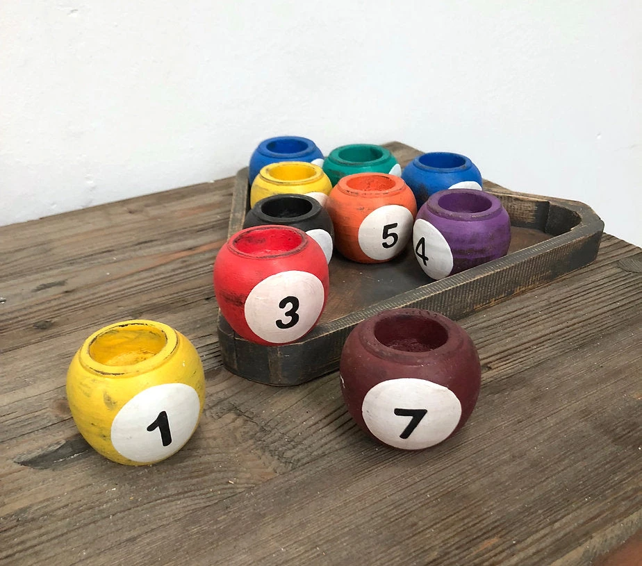 Giftworks Snooker Ball Tealight Holder 4 Giftworks Snooker Ball Tealight Holder