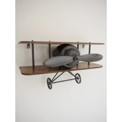 Giftworks Retro Industrial Vintage Aeroplane Wall Shelf GENERAL GIFTS