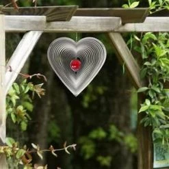 Colours In Motion Garden Red Heart Wind Spinner