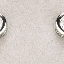Giftworks Newgrange Living Silver Small White Stone Earrings