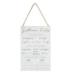 Richard Lang GENERAL GIFTS Bathroom Rules Plaque