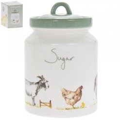 Lesser And Pavey Jennifer Rose Collection Country Life Farmyard Tea Coffee Sugar Storage Canister Set GENERAL GIFTS
