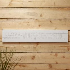 William Widdop GENERAL GIFTS LOVE LIFE GIANT HANGING PLAQUE - I LOVE COOKING WITH WINE - SOMETIMES I EVEN PUT IT IN THE FOOD