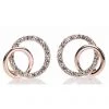 Giftworks GIFTS FOR HER ROSE GOLD DIAMANTE LOOP EARRINGS
