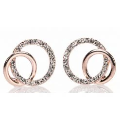 Giftworks GIFTS FOR HER ROSE GOLD DIAMANTE LOOP EARRINGS