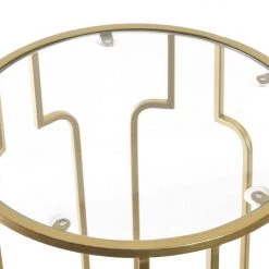Giftworks Geometric Set Of 2 Tables Gold Side Table