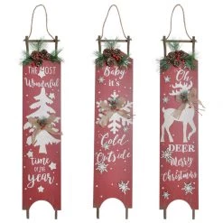 Itemint DECORATIVE LIGHT LED CHRISTMAS SLEIGH WOOD 70X9X15,5cm