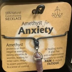 Royal County GENERAL GIFTS AMETHYST FOR ANXIETY GEMSTONE NECKLACE