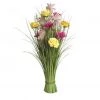 Straits Grass Floral Bundle Yellow And Pink Rose 70cm