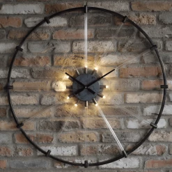 Giftworks Metal Industrial Skeleton LED Wall Clock HOME DÉCOR