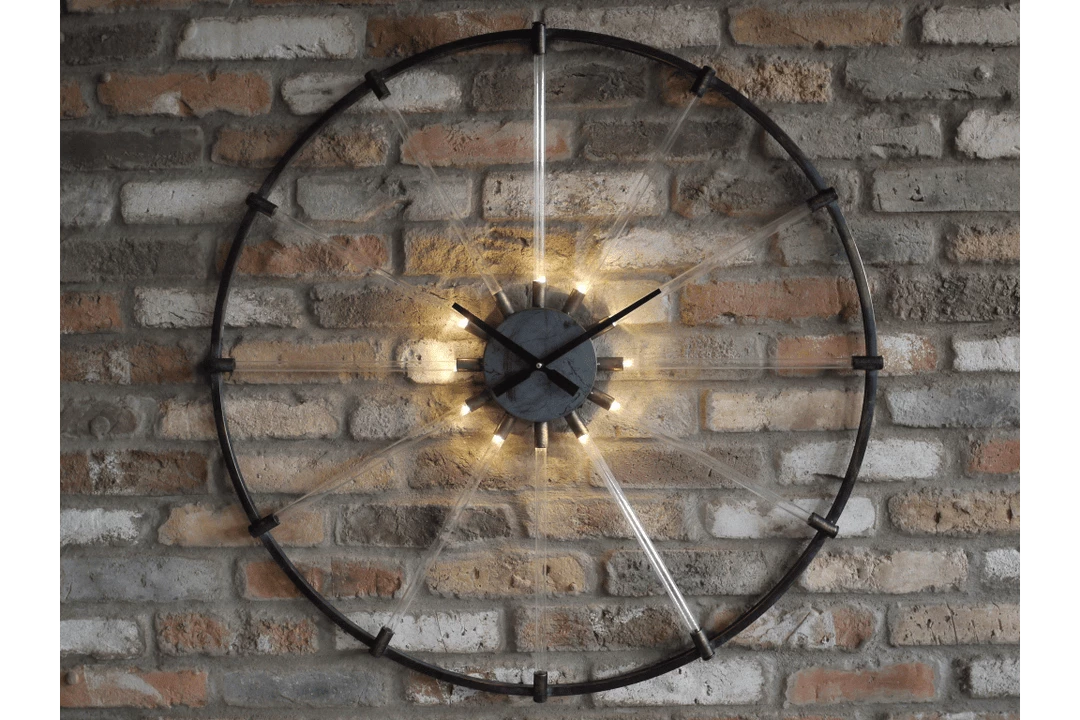 Giftworks Metal Industrial Skeleton LED Wall Clock HOME DÉCOR 3 Giftworks Metal Industrial Skeleton LED Wall Clock HOME DÉCOR