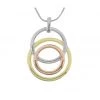 Giftworks GENERAL GIFTS Rhodium, Gold, Rose Gold Three Ring Necklace (INEC3814)