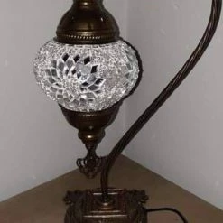 Giftworks White Star Swan Neck Turkish Moroccan Handmade Mosaic Lamp GENERAL GIFTS 8 Giftworks White Star Swan Neck Turkish Moroccan Handmade Mosaic Lamp GENERAL GIFTS