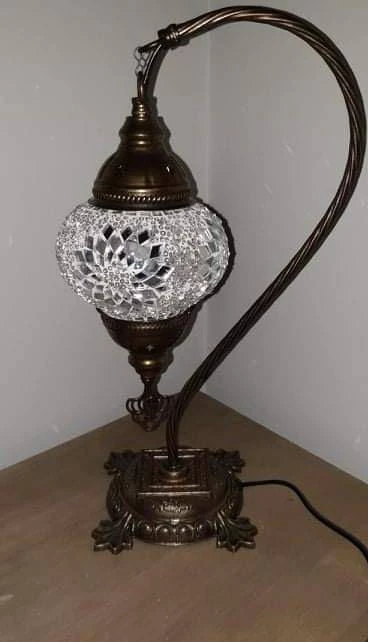 Giftworks White Star Swan Neck Turkish Moroccan Handmade Mosaic Lamp GENERAL GIFTS 5 Giftworks White Star Swan Neck Turkish Moroccan Handmade Mosaic Lamp GENERAL GIFTS
