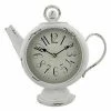 WGP Hometime Teapot Shaped Mantel Clocks-White GENERAL GIFTS