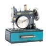Itemint GENERAL GIFTS Sewing Machine Clock Trinket Box (Blue)