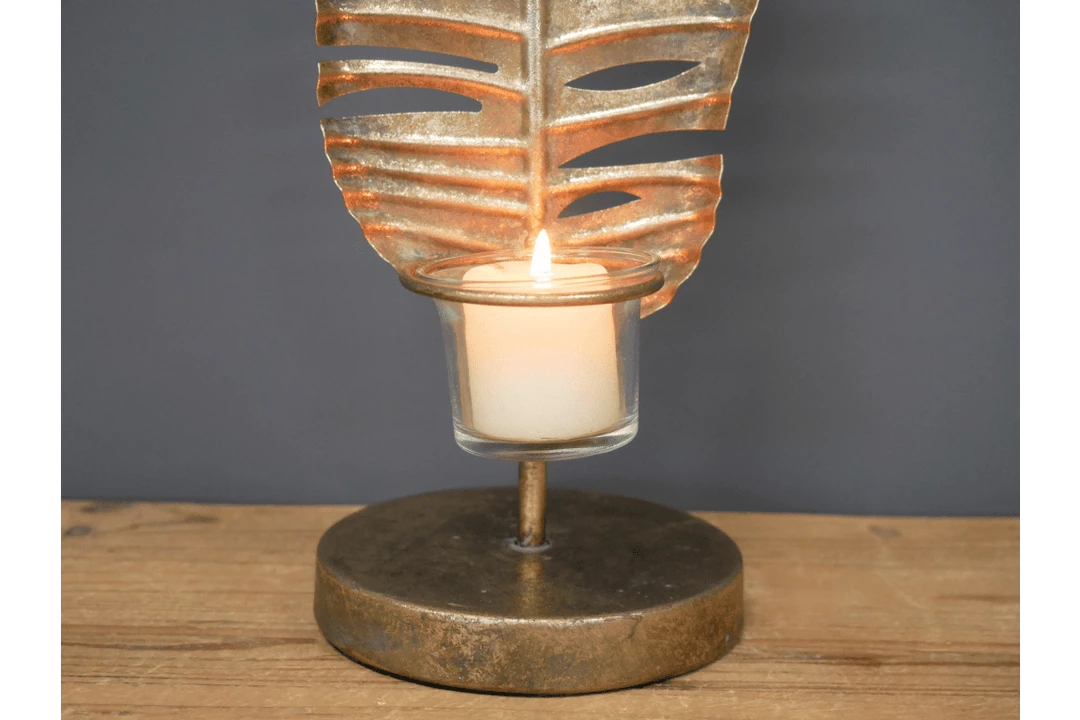 Dutch Brothers Leaf Tea Light Holders-Gold GENERAL GIFTS 6 Dutch Brothers Leaf Tea Light Holders-Gold GENERAL GIFTS