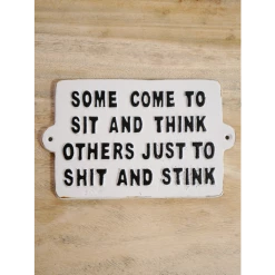 Dutch Brothers Fun Bathroom Sign Sit And Think GENERAL GIFTS