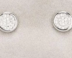 Giftworks GIFTS FOR HER SILVER DIAMANTE ROUND EARRINGS
