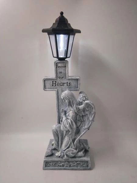 WGP KNEELING ANGEL WITH SOLAR LAMP GRAVE ORNAMENT GENERAL GIFTS 3 WGP KNEELING ANGEL WITH SOLAR LAMP GRAVE ORNAMENT GENERAL GIFTS