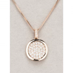 Giftworks Newgrange Living – Rose Gold Or Silver Round Diamante Pendant GENERAL GIFTS