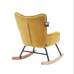 Zons Children's Velvet Rocking Chair, 63x49xH68cm - Yellow 10 Zons Children's Velvet Rocking Chair, 63x49xH68cm - Yellow