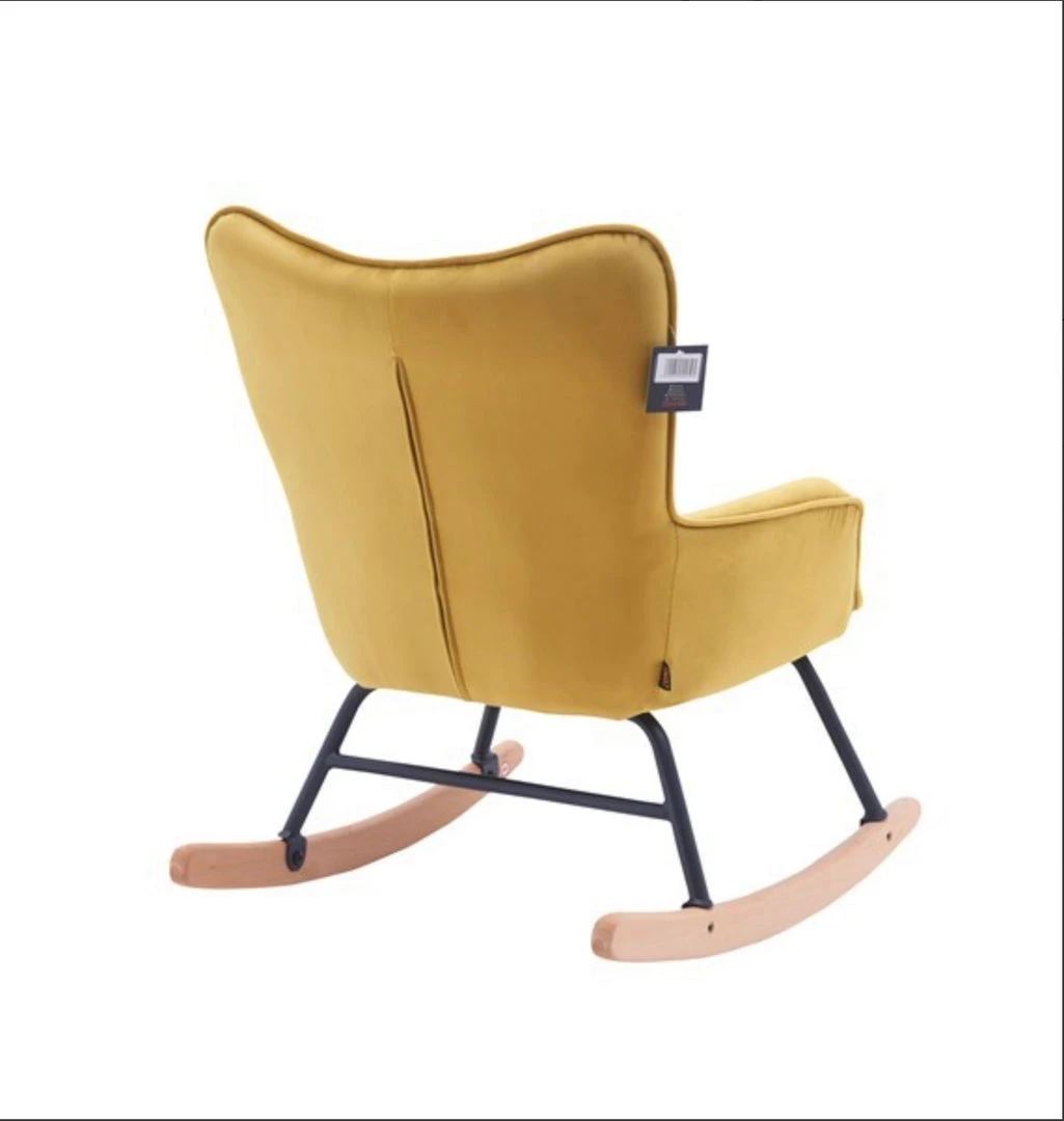 Zons Children's Velvet Rocking Chair, 63x49xH68cm - Yellow 5 Zons Children's Velvet Rocking Chair, 63x49xH68cm - Yellow