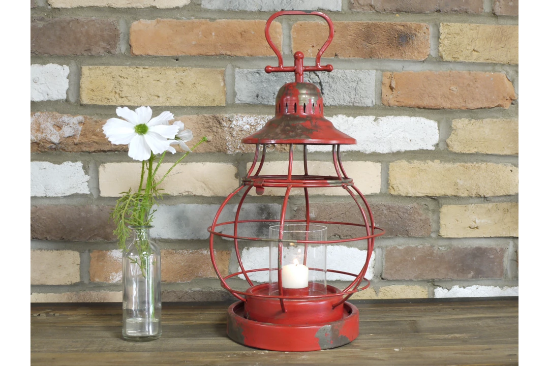 Dutch Brothers Red Hurricane Candle Holder 3 Dutch Brothers Red Hurricane Candle Holder