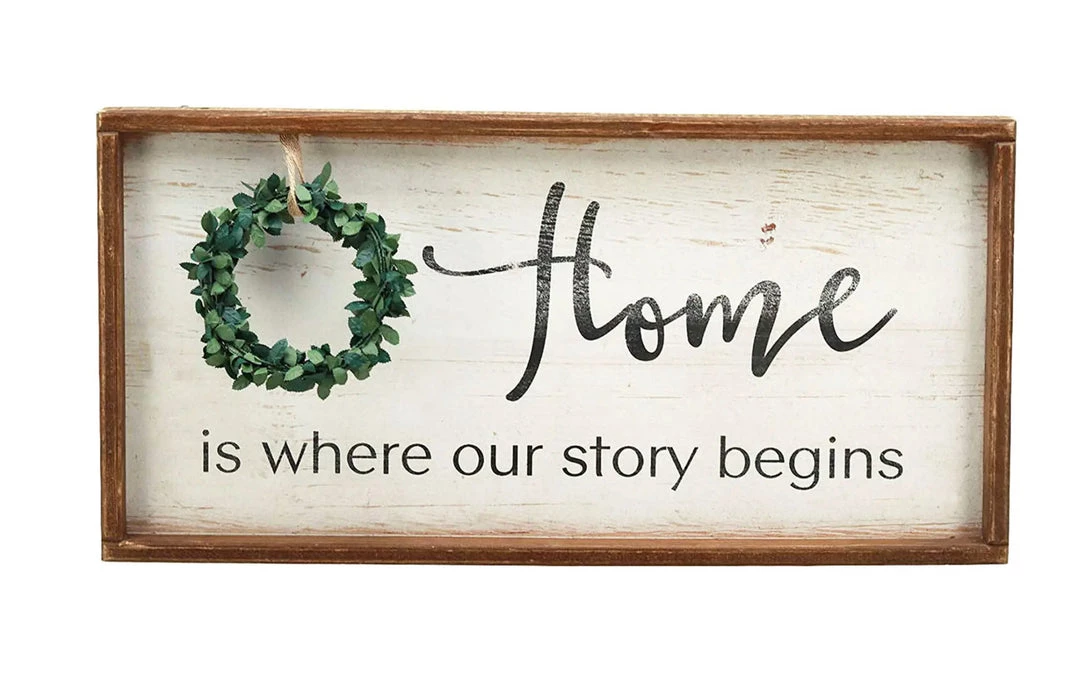 Paris Loft GENERAL GIFTS Home Is Where Our Story Begins Rustic Wood Signs With Wreath 9 Paris Loft GENERAL GIFTS Home Is Where Our Story Begins Rustic Wood Signs With Wreath