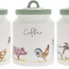 Lesser And Pavey Jennifer Rose Collection Country Life Farmyard Tea Coffee Sugar Storage Canister Set GENERAL GIFTS
