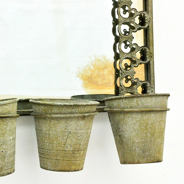 Minster SILVER 78CM RUSTY WALL MIRROR WITH PLANTER ( PRE ORDER FOR LATE MARCH) 4 Minster SILVER 78CM RUSTY WALL MIRROR WITH PLANTER ( PRE ORDER FOR LATE MARCH)