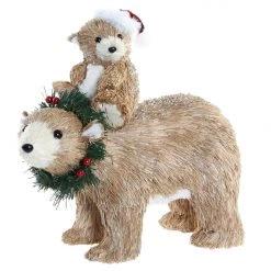 Itemint CHRISTMAS SHOP BEAR FIGURE POLYESTER POREXPAN 31X15X30 NATURAL BROWN