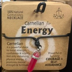 Royal County GENERAL GIFTS CARNELIAN FOR ENERGY GEMSTONE NECKLACE