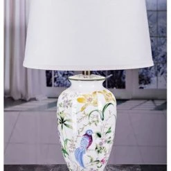 GENERAL GIFTS The Grange Collection Ceramic Bird With Flower Lamp