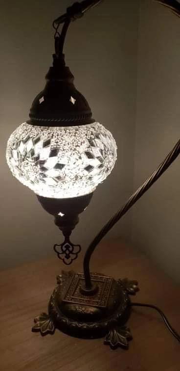 Giftworks White Star Swan Neck Turkish Moroccan Handmade Mosaic Lamp GENERAL GIFTS 6 Giftworks White Star Swan Neck Turkish Moroccan Handmade Mosaic Lamp GENERAL GIFTS
