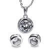 Kirkwood Group GENERAL GIFTS SILVER LARGE WHITE STONE NECKLACE AND EARRING GIFT SET