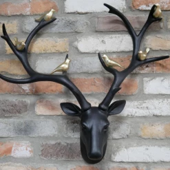 Dutch Brothers GENERAL GIFTS Stag Head With Gold Birds 10 Dutch Brothers GENERAL GIFTS Stag Head With Gold Birds