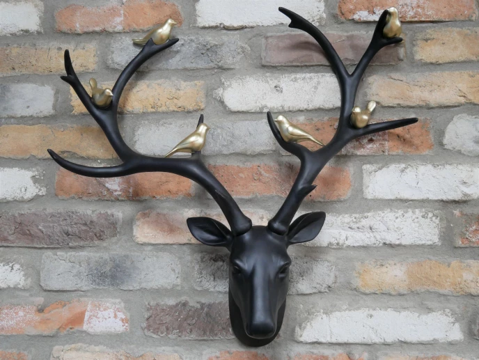 Dutch Brothers GENERAL GIFTS Stag Head With Gold Birds 5 Dutch Brothers GENERAL GIFTS Stag Head With Gold Birds