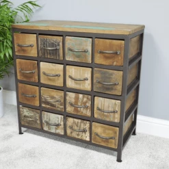 Dutch Brothers Industrial Furniture Rustic 12 Drawer Cabinet GENERAL GIFTS