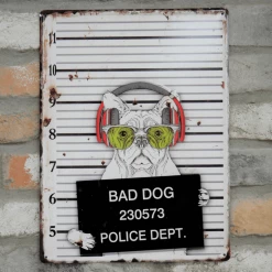 Dutch Brothers GENERAL GIFTS Funny Signs Bad Dog Metal Sign