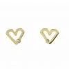 Giftworks JEWELLERY Rose Gold Crystal Cubist Heart Stud Earrings