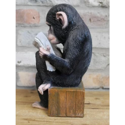 Giftworks Monkey Reading The News Ornament