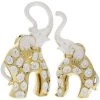 Giftworks White & Gold Elephant Gifts Pair. NOVELTY
