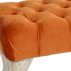 Kavanagh Gifts GENERAL GIFTS ORANGE POLYESTER WOOD BENCH 99X40X41 VELVET 10 Kavanagh Gifts GENERAL GIFTS ORANGE POLYESTER WOOD BENCH 99X40X41 VELVET