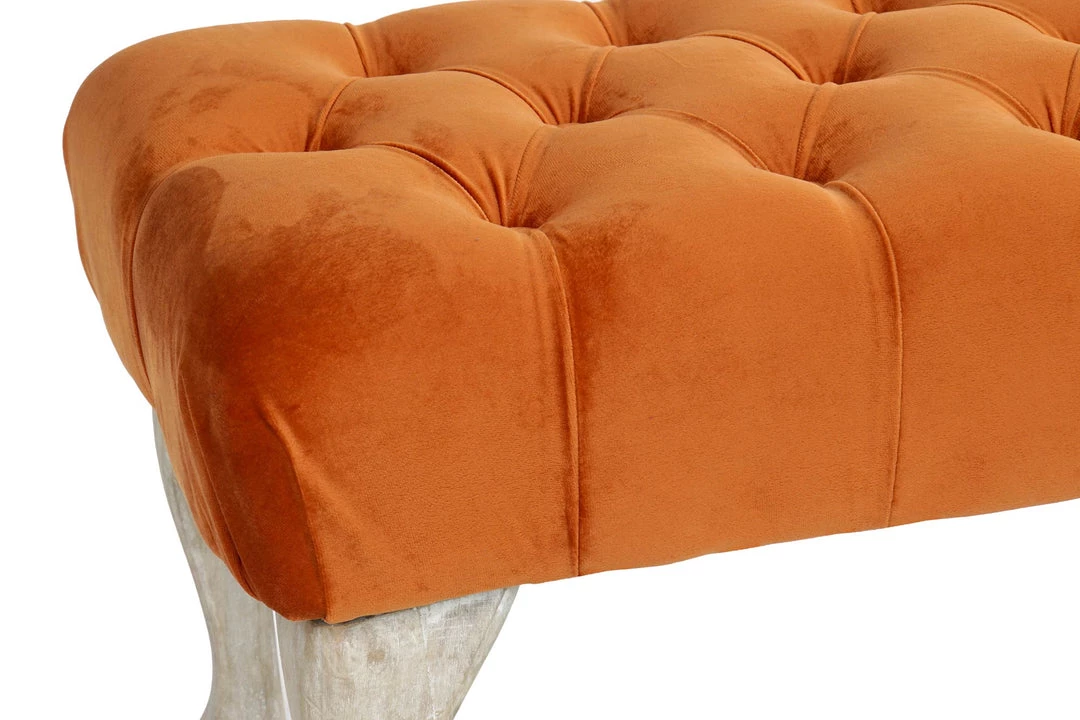 Kavanagh Gifts GENERAL GIFTS ORANGE POLYESTER WOOD BENCH 99X40X41 VELVET 5 Kavanagh Gifts GENERAL GIFTS ORANGE POLYESTER WOOD BENCH 99X40X41 VELVET