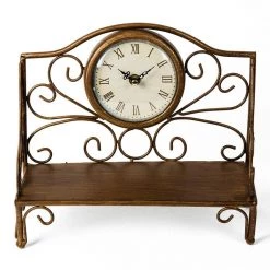 Giftworks Garden Bench Mantel Clocks HOME DÉCOR